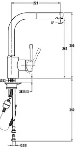 Смеситель для кухни с выдвижным изливом Teka ARK 938 хром 239381210 Смеситель для кухни с выдвижным изливом Teka ARK 938 хром 239381210, 2