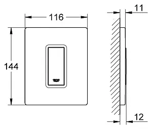Клавиша смыва для писсуара Grohe Skate Cosmopolitan 38784SH0 альпин-белый Клавиша смыва для писсуара Grohe Skate Cosmopolitan 38784SH0 альпин-белый, 2