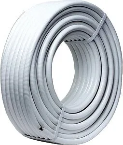 Труба гофрированная из нержавеющей стали отожженная Kofulso 15мм в белой оплетке бухта 50м 15ПМ Труба гофрированная из нержавеющей стали отожженная Kofulso 15мм в белой оплетке бухта 50м 15ПМ, 1