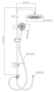 Душевая система без смесителя Gross Aqua Moderna хром GA9015 Душевая система без смесителя Gross Aqua Moderna хром GA9015, 2