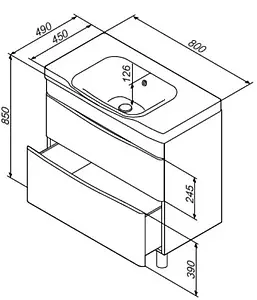 Тумба под умывальник напольная Am.Pm Like 80 белый M80FSX0802WG Тумба под умывальник напольная Am.Pm Like 80 белый M80FSX0802WG, 2
