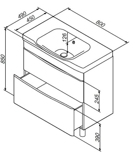 Тумба под умывальник напольная Am.Pm Like 80 белый M80FSX0802WG