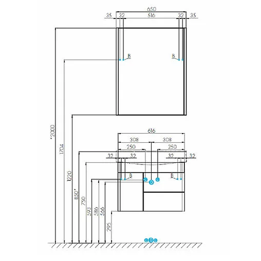 Шкаф-зеркало Aquaton Беверли 65 белый 1A237002BV010