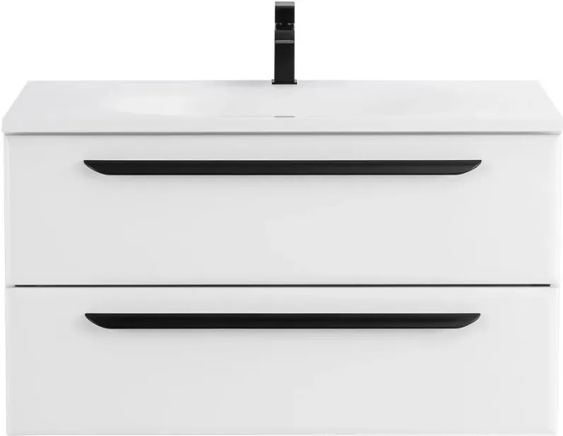 Тумба-умывальник подвесная Cezares Eco 90 Bianco Lucido ECO-900-2C-SO-BL+CZR-900/480-LV-MR-ECO Тумба-умывальник подвесная Cezares Eco 90 Bianco Lucido ECO-900-2C-SO-BL+CZR-900/480-LV-MR-ECO, 1