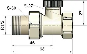 Вентиль запорный прямой ½" в/н Schlosser Standard 601300004 Вентиль запорный прямой ½" в/н Schlosser Standard 601300004, 2