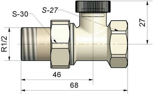 Вентиль запорный прямой ½" в/н Schlosser Standard 601300004