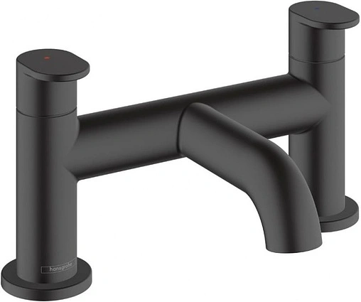 Смеситель на борт ванны на 2 отверстия Hansgrohe Vernis Blend чёрный матовый 71442670