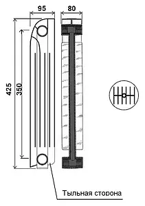 Радиатор биметаллический 8 секций Global Style Plus 350 STP03501008 Радиатор биметаллический 8 секций Global Style Plus 350 STP03501008, 4
