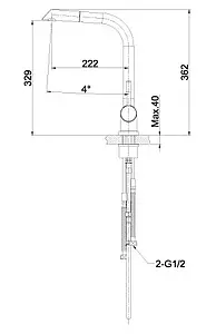 Смеситель для кухни с выдвижным изливом Lemark Expert нержавеющая сталь LM5075S Смеситель для кухни с выдвижным изливом Lemark Expert нержавеющая сталь LM5075S, 2