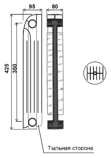 Радиатор биметаллический 8 секций Global Style Plus 350 STP03501008