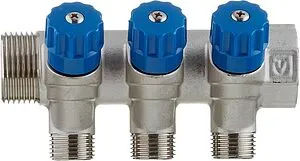 Коллектор регулирующий проходной 3 отвода 1&quot;в/н x ½&quot;к Valtec VTc.560.N.0603, 4