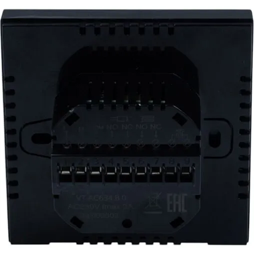 Проводной комнатный терморегулятор двухконтурный НО/НЗ 230В Valtec черный VT.AC634.B.0