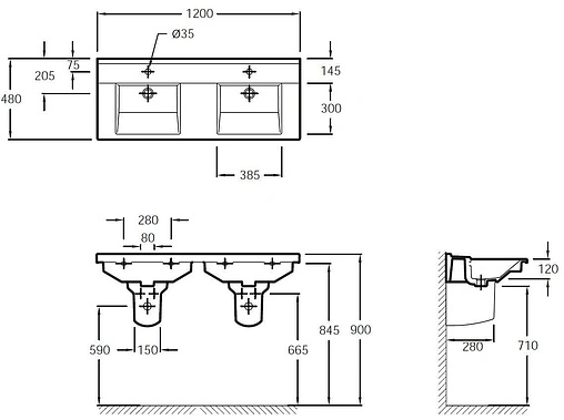 Раковина Jacob Delafon Struktura 120 белый EXF112