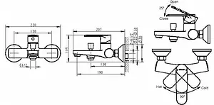 Смеситель для ванны Bravat Louise хром F6191183CP-01-RUS, 2