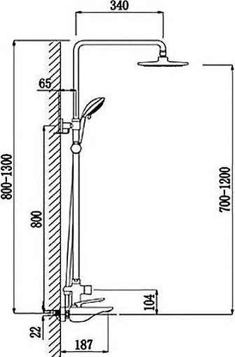 Душевая система со смесителем для ванны Timo Helmi белый/хром SX-1070/00-16