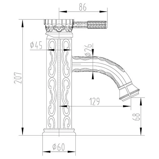 Смеситель для раковины Lemark Jasmine чёрная бронза LM6606ORB