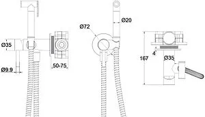 Гигиенический душ со смесителем WHITECROSS Y gold золото SYSYBI2GL Гигиенический душ со смесителем WHITECROSS Y gold золото SYSYBI2GL, 2