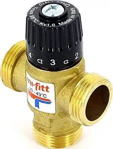 Трехходовой термостатический смесительный клапан 1&quot; +20...+43°С Kvs 1.6 Uni-Fitt 351G0140, 5