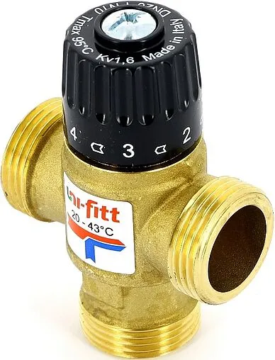 Трехходовой термостатический смесительный клапан 1&quot; +20...+43°С Kvs 1.6 Uni-Fitt 351G0140