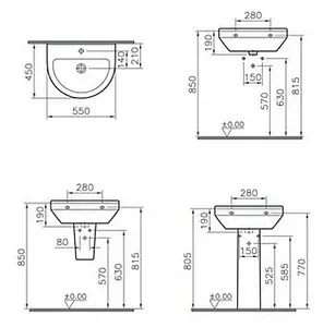Раковина VitrA S50 55 белый 5301B003-0001 Раковина VitrA S50 55 белый 5301B003-0001, 2