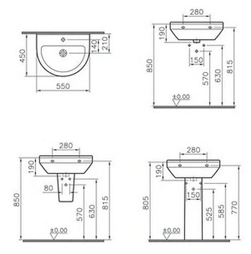 Раковина VitrA S50 55 белый 5301B003-0001