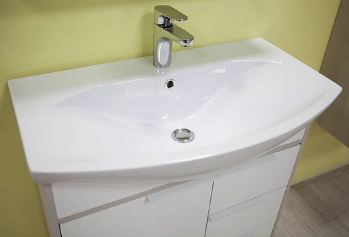 Тумба под умывальник напольная Aquaton Рико 80 белый/ясень фабрик 1A215401RIB90