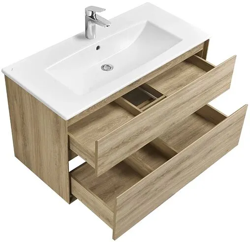 Тумба-умывальник подвесная Aquaton Либерти 100 дуб эльвезия 1A2796K0LYC70