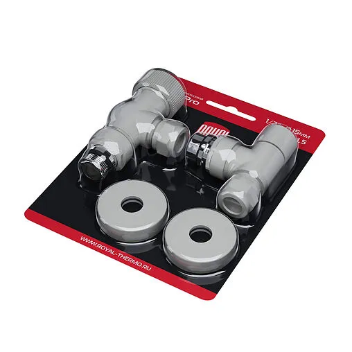 Комплект вентилей терморегулирующих осевых 15x1.0 x ½&quot;н Royal Thermo Design Pro белый RATVXO11215WH