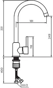 Смеситель для кухни Dorff Logic чёрный матовый D3007022, 2