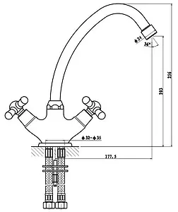 Смеситель для кухни Gross Aqua Retro хром 6015083C-B03 Смеситель для кухни Gross Aqua Retro хром 6015083C-B03, 2