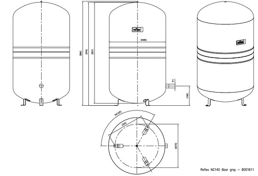 Расширительный бак Reflex NG 140л 6 бар 8001611