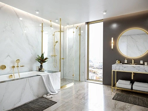 Термостат для 2 потребителей Hansgrohe Ecostat S шлифованная бронза 15758140