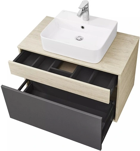 Тумба-умывальник подвесная Aquaton Лофт Урбан 80 графит/орегон 1A2476K0LQX60