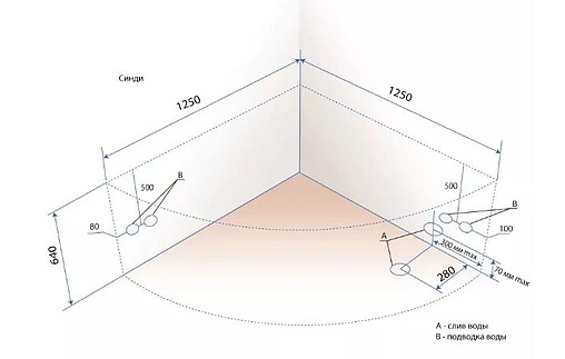 Ванна акриловая Triton Синди 125x125 Н0000000214