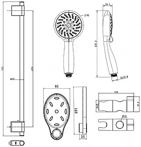 Душевая стойка Swedbe Hermes чёрный матовый 5110B, 2