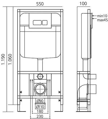 Комплект 6 в 1 Toni Arti Russi TA-01+TA-1900+TA-0055 с кнопкой Freto черный матовый