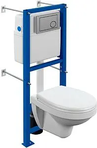 Комплект 6 в 1 Cersanit Delfi TPL S-SET-DEL/LeonN/TPL/Cm-w с кнопкой Geometry хром матовый, 1