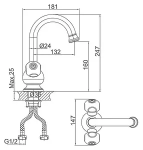 Смеситель для раковины D&K Kassel Hessen хром DA1422101, 2