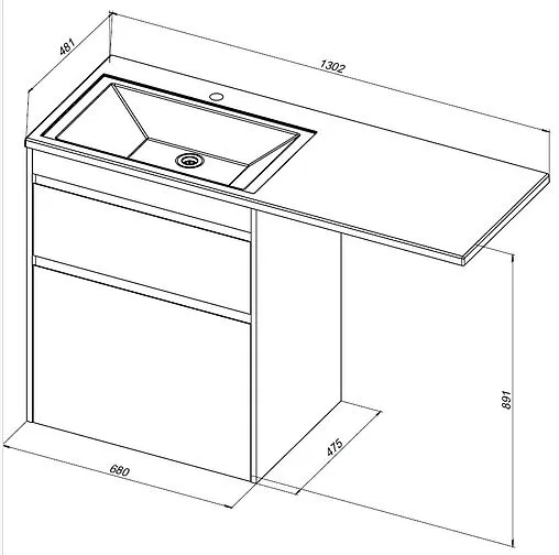 Тумба под умывальник напольная Aquanet Токио 68 дуб веллингтон 00333652