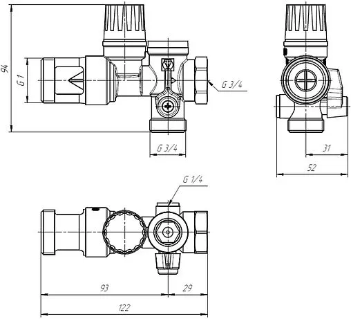 Группа безопасности бойлера ¾&quot; 7 бар Valtec VT.461.NC.05