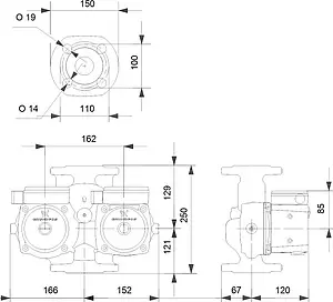Насос циркуляционный Grundfos UPSD 40-50 F 250 95906423, 2