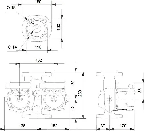 Насос циркуляционный Grundfos UPSD 40-80 F 250 95906465
