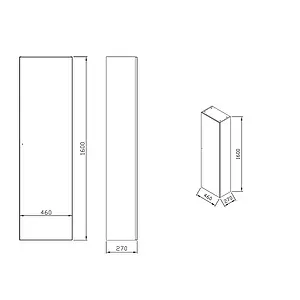 Шкаф-пенал подвесной Ravak Formy 46 L белый/дуб X000001039, 2