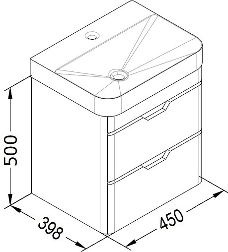 Тумба под умывальник подвесная Isvea Fonte 48 чёрный 21US1014148I Тумба под умывальник подвесная Isvea Fonte 48 чёрный 21US1014148I