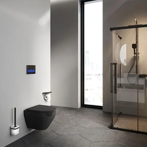 Унитаз подвесной безободковый Am.Pm Spirit 2.0 FlashClean черный матовый C701700MBSC