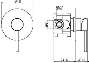 Смеситель для душа Gattoni Circle One хром 9031/90C0.CH, 2