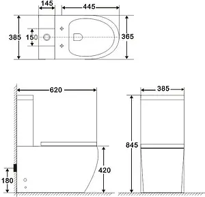 Унитаз-компакт безободковый BelBagno Amanda белый BB051CPR+BB051T Унитаз-компакт безободковый BelBagno Amanda белый BB051CPR+BB051T, 2