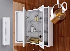 Шкаф-зеркало Aqwella Milan 80 белый Mil.04.08 Шкаф-зеркало Aqwella Milan 80 белый Mil.04.08, 5