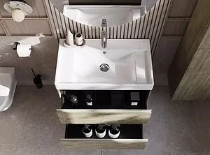 Тумба-умывальник подвесная Roca Ona 80 вяз тёмный A857630511+ZRU9307562, 5