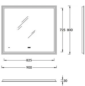 Зеркало с подсветкой Kerama Marazzi Tecno 90 белый глянцевый TE.mi.90, 2